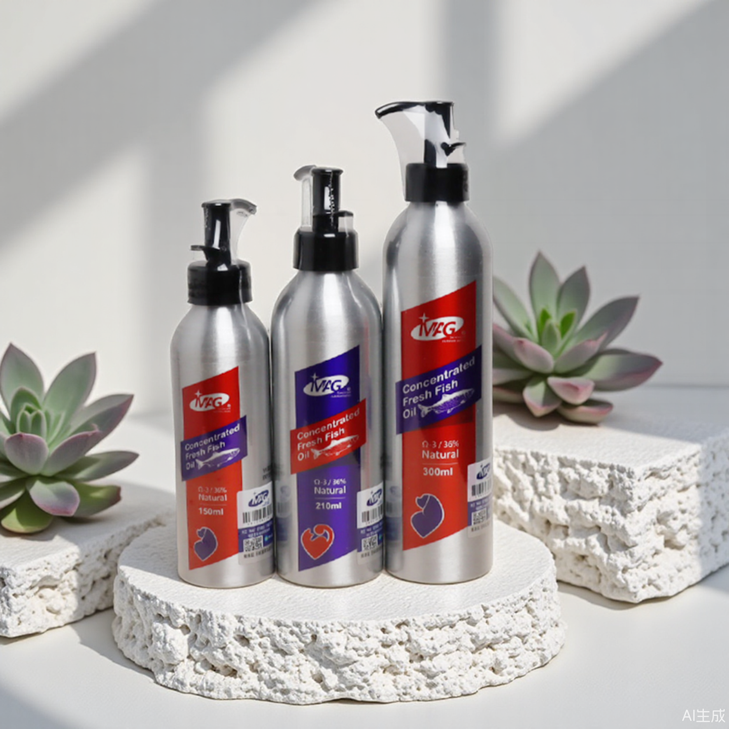 MAG鱼油狗卵磷脂猫咪美毛护肤深海三文鱼肝油犬专用宠物钙片补充