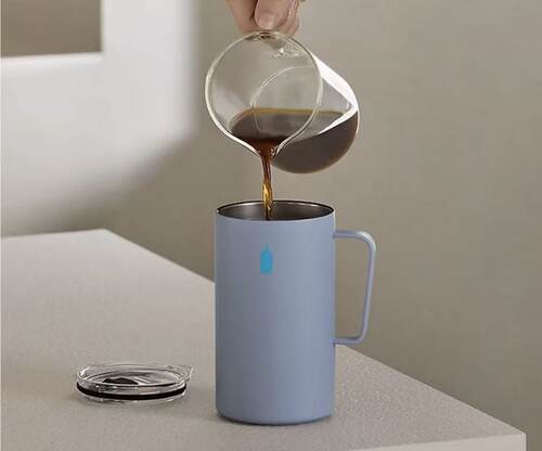 现货‖限定韩国BlueBottle蓝瓶咖啡不锈钢马克杯家用杯陶瓷咖啡杯