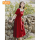 酒红色夏季 礼服女新娘敬酒服气质高级感订婚连衣裙 小个子回门便装