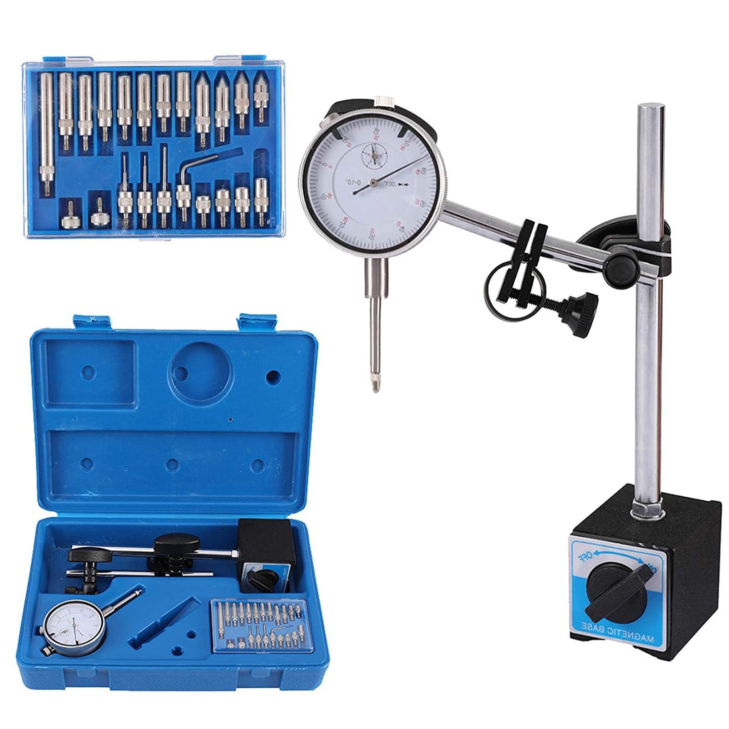 万向磁力表座带微调磁性表座套装百分表磁力表座测头夹持磁力座