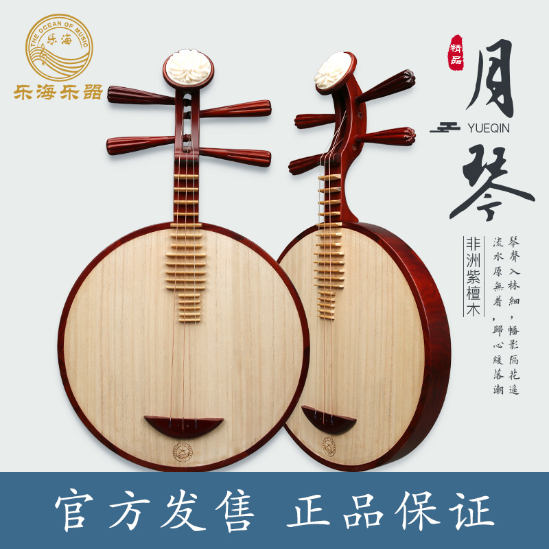 乐海月琴初学专业非洲紫檀木月琴乐器京剧二黄月琴伴奏 de12