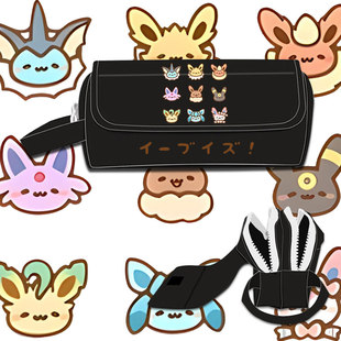 精灵宝可梦卡通周边伊布月亮太阳神奇宝贝休闲学生笔袋文具盒ww