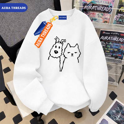 AURA THREADS香港官网正品卡通印花宽松潮牌男女情侣款长袖卫衣