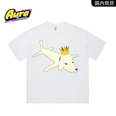 【品牌现货】AURA THREADS卡通狗狗短袖T恤男女宽松纯棉情侣装