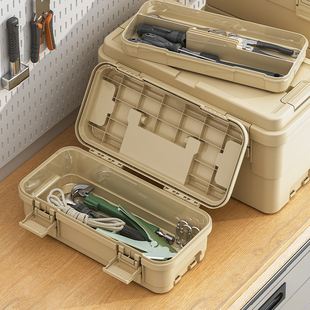 收纳箱工业风露营车载后备箱户外工具整理箱塑料野餐储物箱置物箱