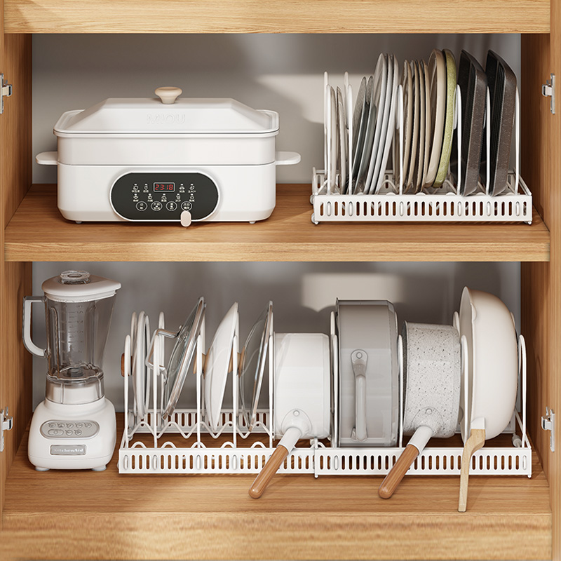 卡扣自由调节厨房置物架可伸缩