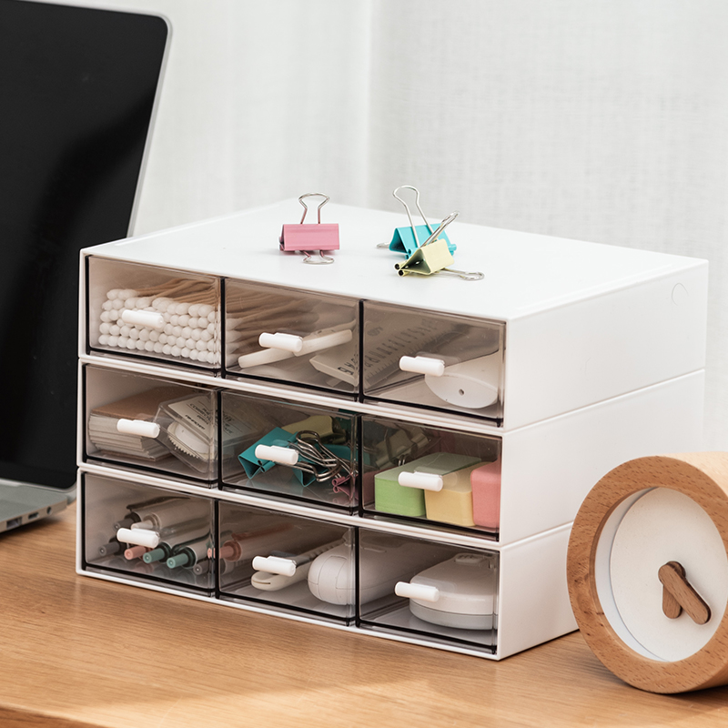 Office desktop storage box drawer type office desk shelf desk sundries Stationery multi-layer plastic finishing box