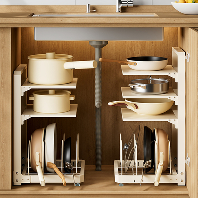 厨房下水槽置物架碳钢可调节