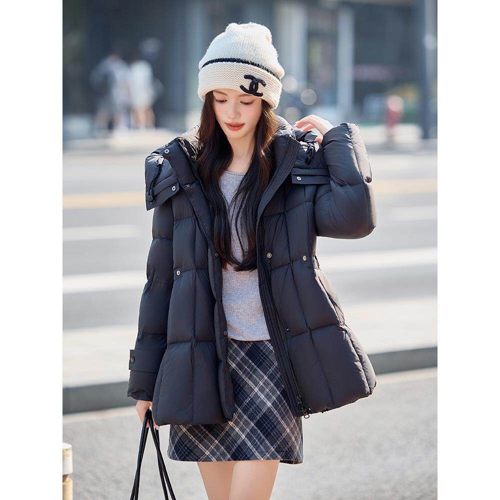 ROUMIKL米白色90白鸭绒服女款2025冬季新款爆款小个子面包服加厚