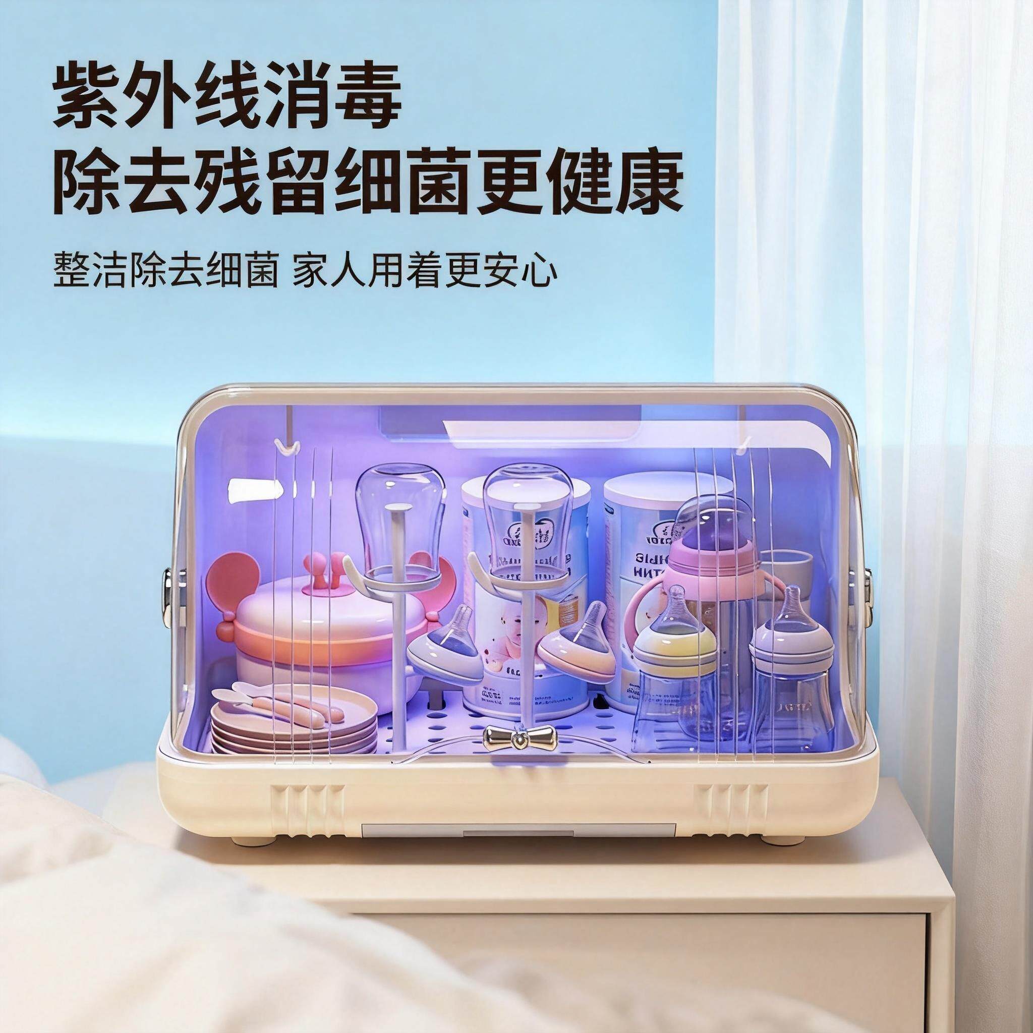 餐具杯子沥水置物架家用台式婴幼儿奶瓶收纳盒宝宝碗筷辅食收纳箱