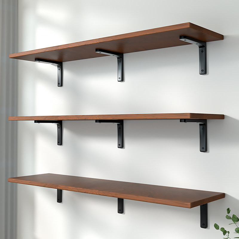 墙上实木一字隔板收纳置物架墙面层板货架承重墙壁悬空书架搁板