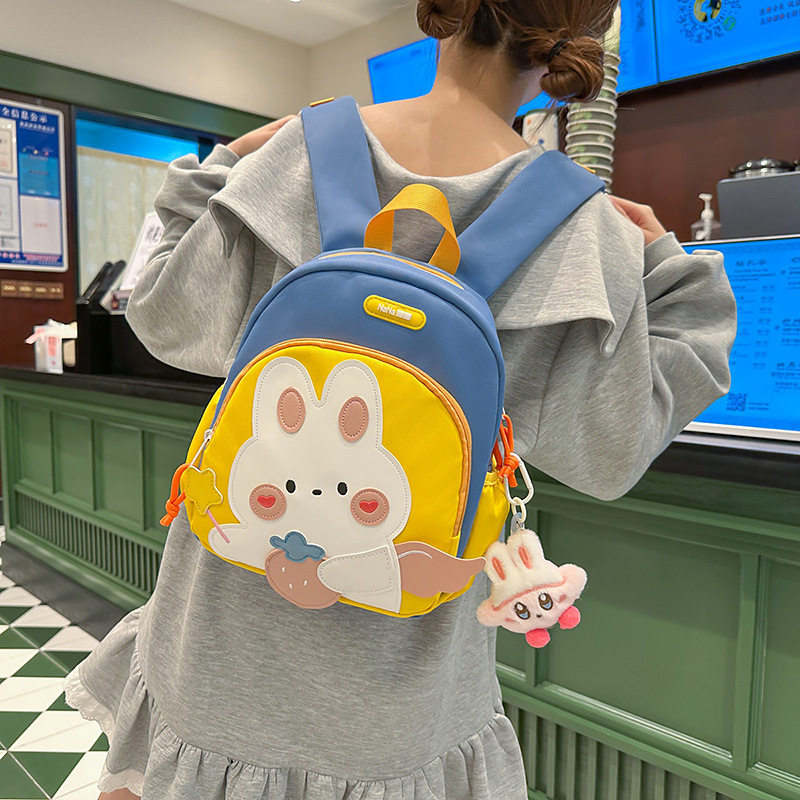 幼儿园女童小兔子书包3-6岁卡通背包男孩护脊减负透气儿童双肩包