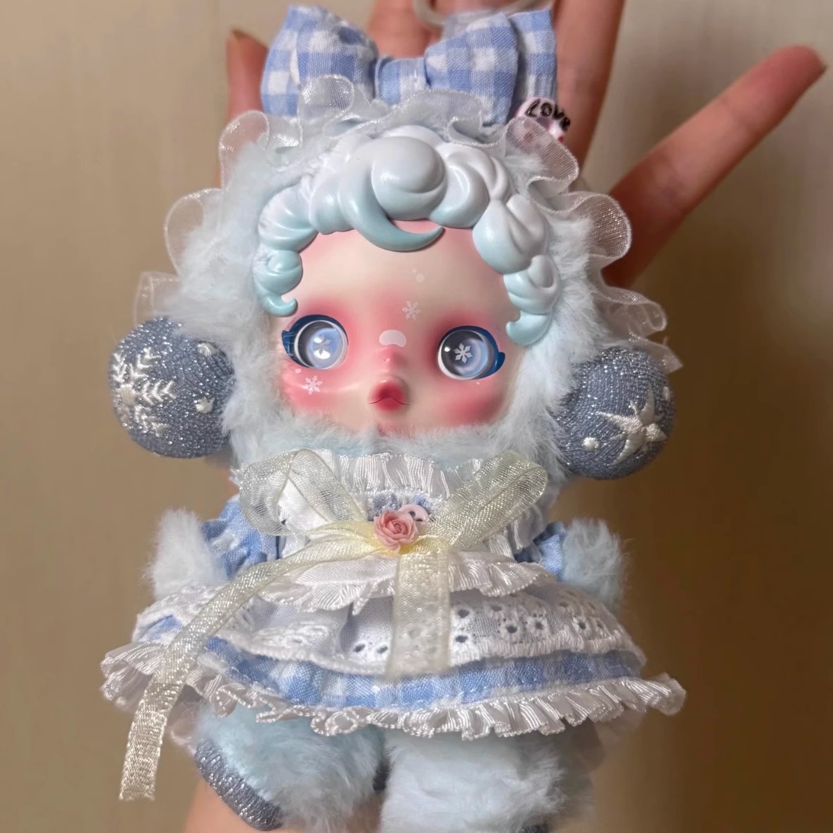 适用泡泡玛特SKULLPANDA搪胶毛绒公仔衣服SP冬日乐章系列娃衣套装