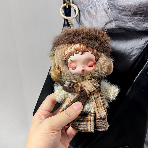 SP光织园沐木娃衣毛绒公仔挂件适用泡泡玛特巧克栗棕衣服秋天服饰