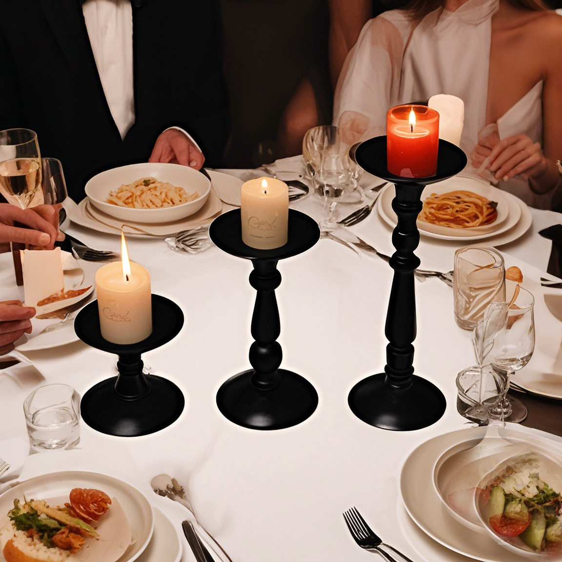 黑色铁艺摆件烛台婚庆礼物餐桌烛光晚餐创意装饰蜡烛烛台