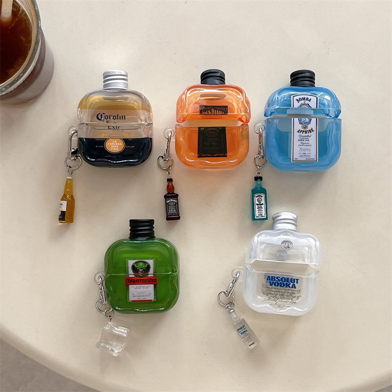 立体伏特加酒瓶耳机套波浪软壳