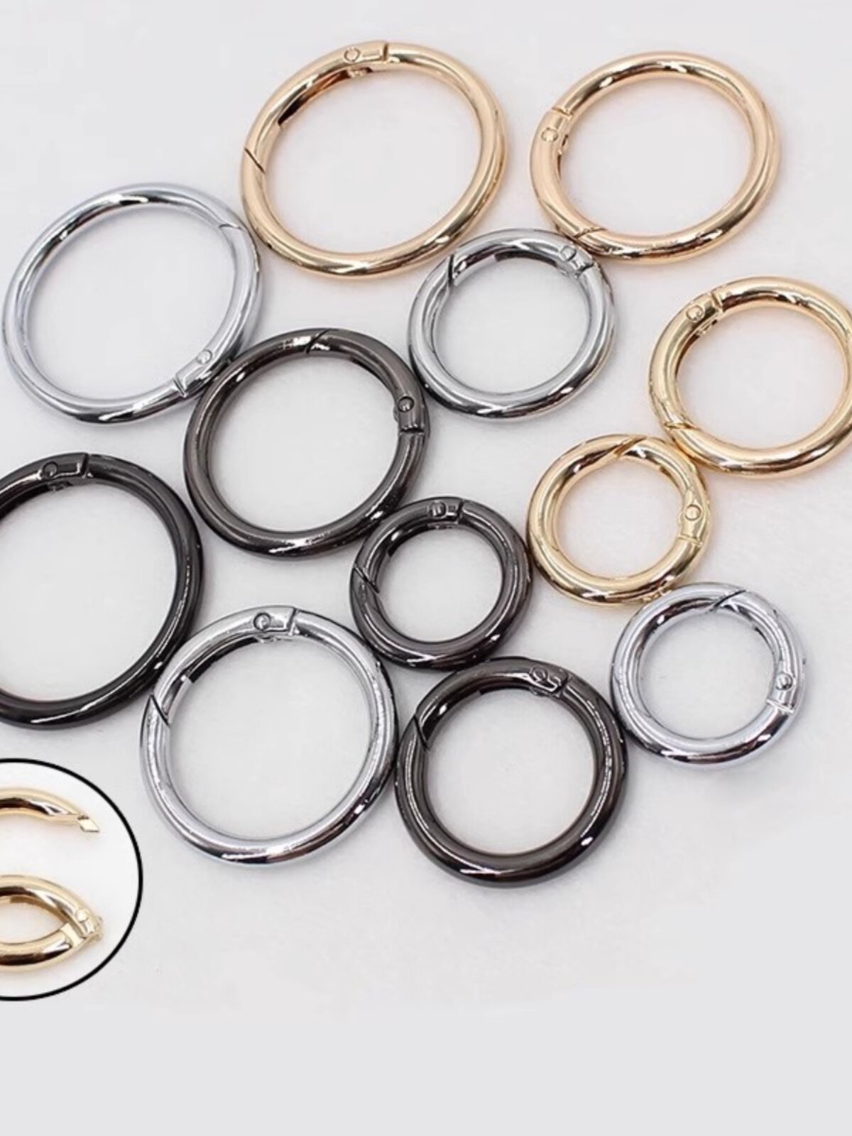 BAG RING BUCKLE ACCESSORIES OPEN SPRING RING BAG HOOK BUCKLE CHAIN ADJUSTMENT BUCKLE KEY RING OPEN RING FIVE METAL BUCKLE