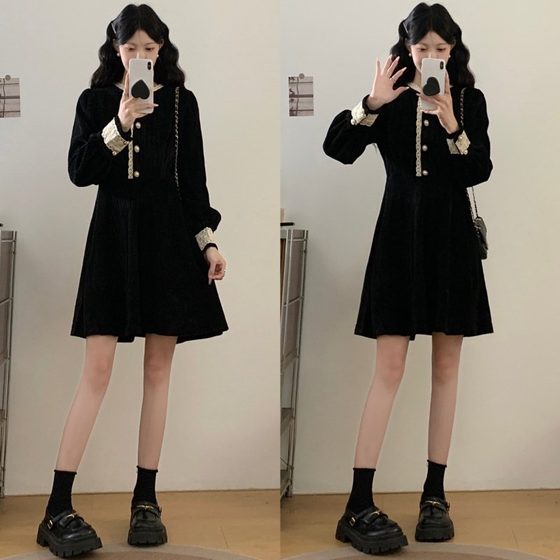 实拍-2025大码女装秋冬新款胖MM赫本宫廷风雪尼尔减龄显瘦连衣裙,女装/女士精品,连衣裙,淘宝优惠券,粉丝福利购,淘宝优惠卷