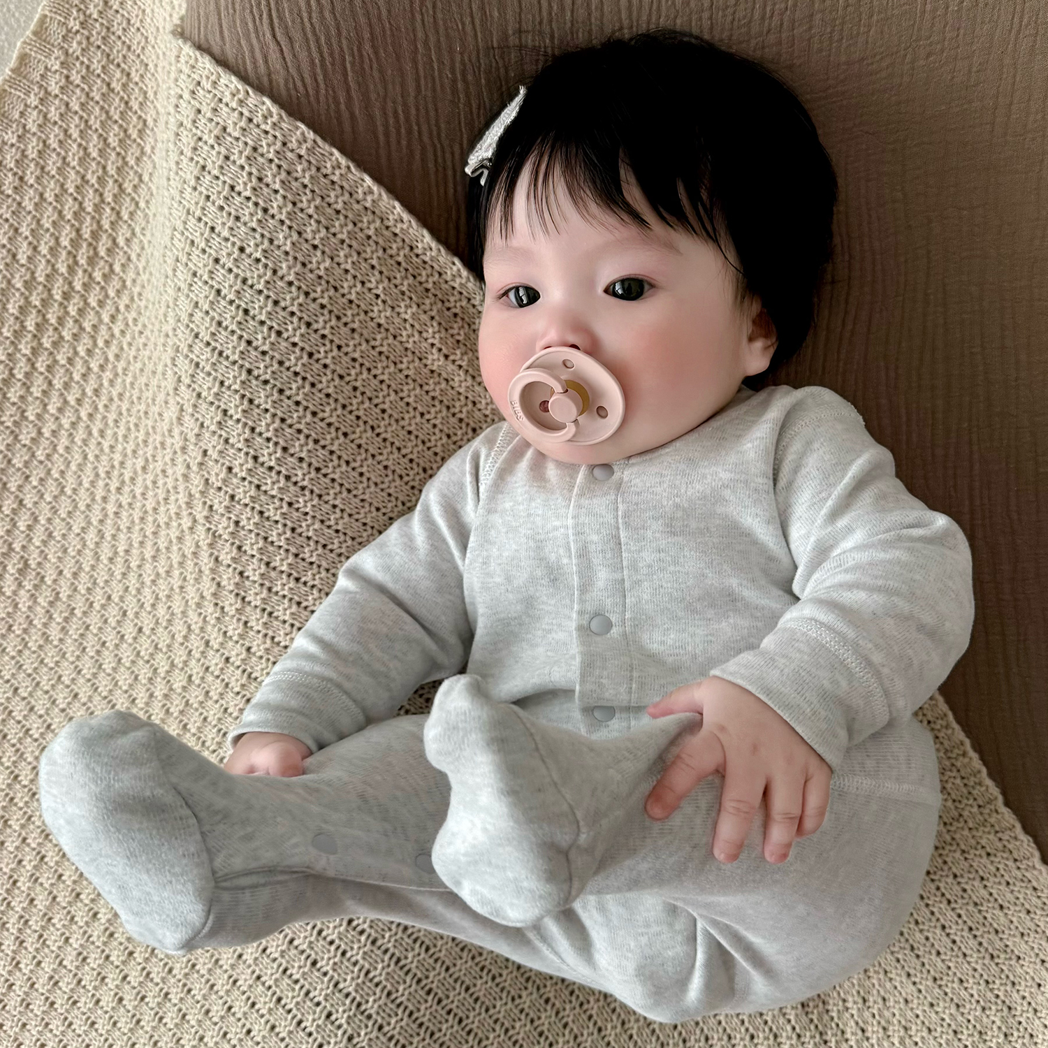 舒绒棉包脚新生儿长袖连体哈衣