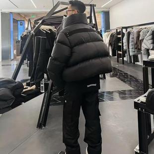 羽绒服面包服男女款 暗黑立领拉链背后绑带短款 宽松保暖 RO新款 ROG