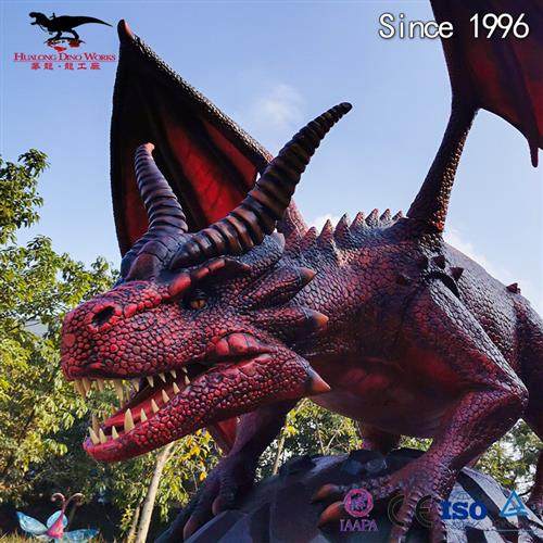 仿真硅胶西方飞龙模型雕塑摆件景区主题公园商场引流神器