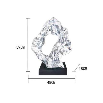 酒店大厅会所透明抽象雕塑落地摆件家居玄关摆件高级感艺术装饰品