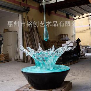 透明雕塑摆件轻奢酒店玄关客厅电视柜现代艺术树脂装 饰品创意抽象