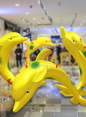 户外仿真海豚摆件玻璃钢动物海洋雕塑园林景观售楼处水池沙滩装饰
