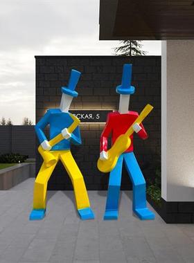 户外大提琴摆件玻璃钢音乐人艺术雕塑酒吧地产商业街公园婚庆装饰