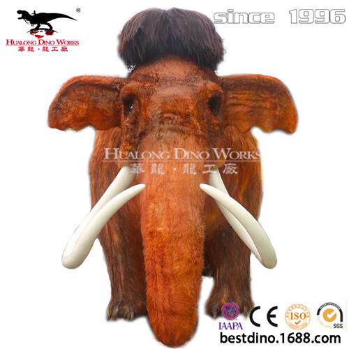 自贡仿真恐龙工厂定制机械电动仿真猛犸象模型手工粘毛高度还原