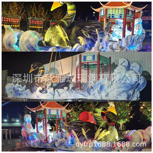 巡游花车玻璃钢节日活动花车巡游中秋元宵旅游景点彩车制作展览