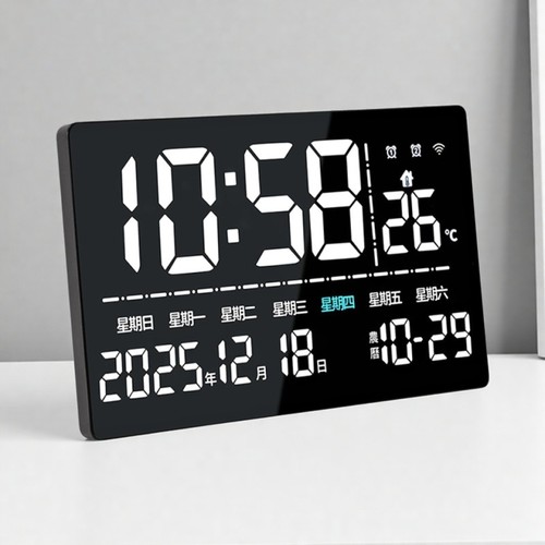 智能LED闹钟145英寸大屏电子时钟