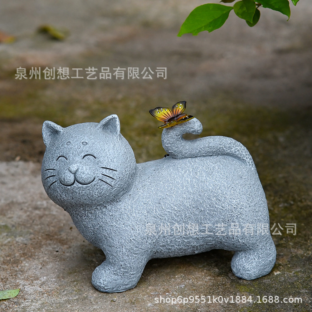 创意猫尾巴蝴蝶庭院雕像花园户外