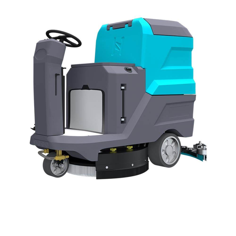 hy70洗地机工厂车间停车库用擦吸拖一体电动人开清洗驾驶型扫地车