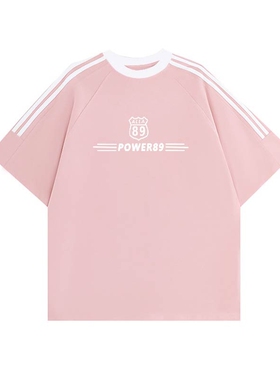 wbwr纯棉美式高街条纹三条杠短袖t恤女夏季设计感小众半袖上衣