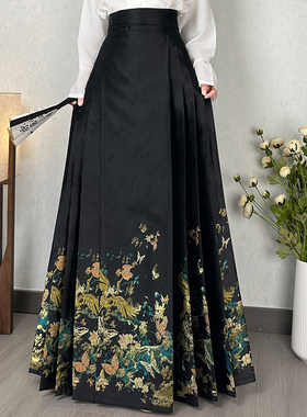 青渊日常款织金缎妆花马面裙新品