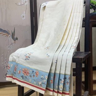 青渊原创汉服晚明风立领长衫妆花马面裙单件黑色比甲对襟春季玉锦