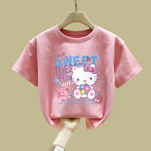 A类女童纯棉短袖t恤2026年款小女孩衣服半袖上衣儿童夏季卡通体恤