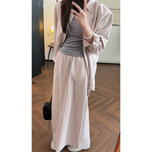 DAMIN 2025春夏新款衬衫套装女潮松弛感休闲慵懒衬衣半身裙两件套
