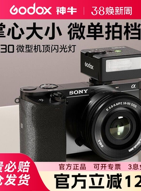 godox神牛IM30/IM20/IA32 iFlash机顶闪光灯适用微单索尼zve10/zv1单反相机f1热靴灯佳能富士小型迷你外置灯