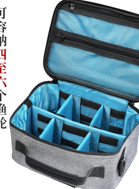 钓之屋 大容量渔轮收纳包便携式防水收纳盒路亚包鱼线轮保护包