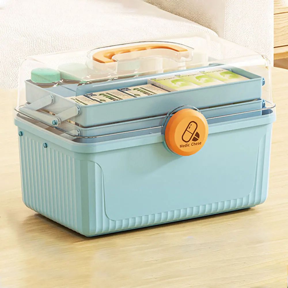 ayer Classification Home Medicine Box White Blue Yellow Pkin