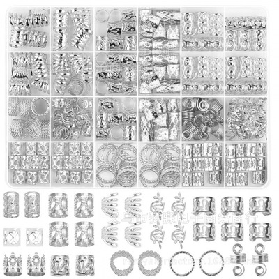 280pcs DIY Braid Jewelry Accessories Silvery Metal Hair Brai