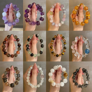 Natural Crystal White Ghost Purple Crystal Bracelet