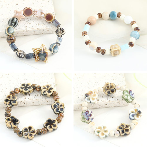 Ceramic beaded bracelet women's all-match bracelet jewelry