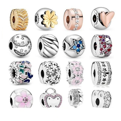 925 Sterling Silver Silicone Spacer Stopper Beads Charms