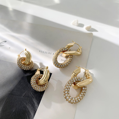 Fashion CZ Zircon Round Huggie Hoop Earrings for Women