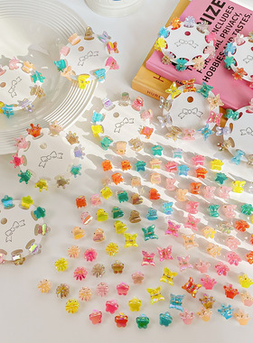 10 colored small grab clips with bangs and children's hair