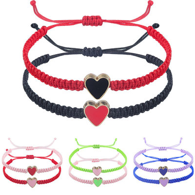 Love shaped couple bracelet, fashionable handmade weaving