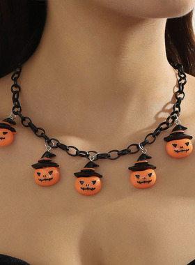 Vintage Black Spider Bat Pumpkin Ghost Choker Festival